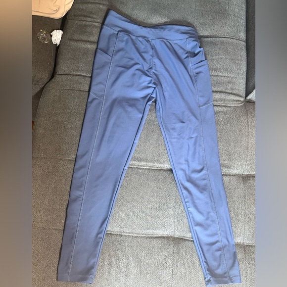 Blue Athletic Leggings with Elastic Waistband - Picture 1 of 4